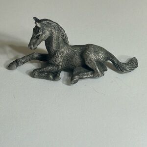 Graceful Gray Horse Sculpture - Neutral Home Accent